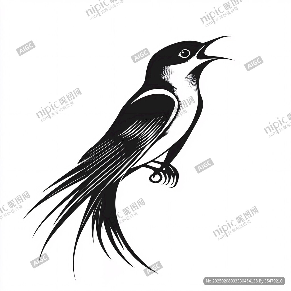 白描喜鵲