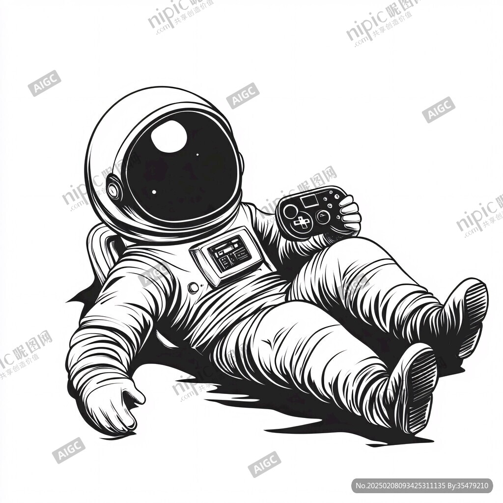 手繪宇航員插畫