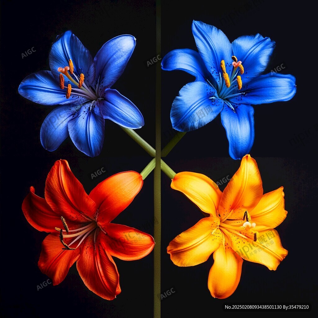虛實對比的百合花