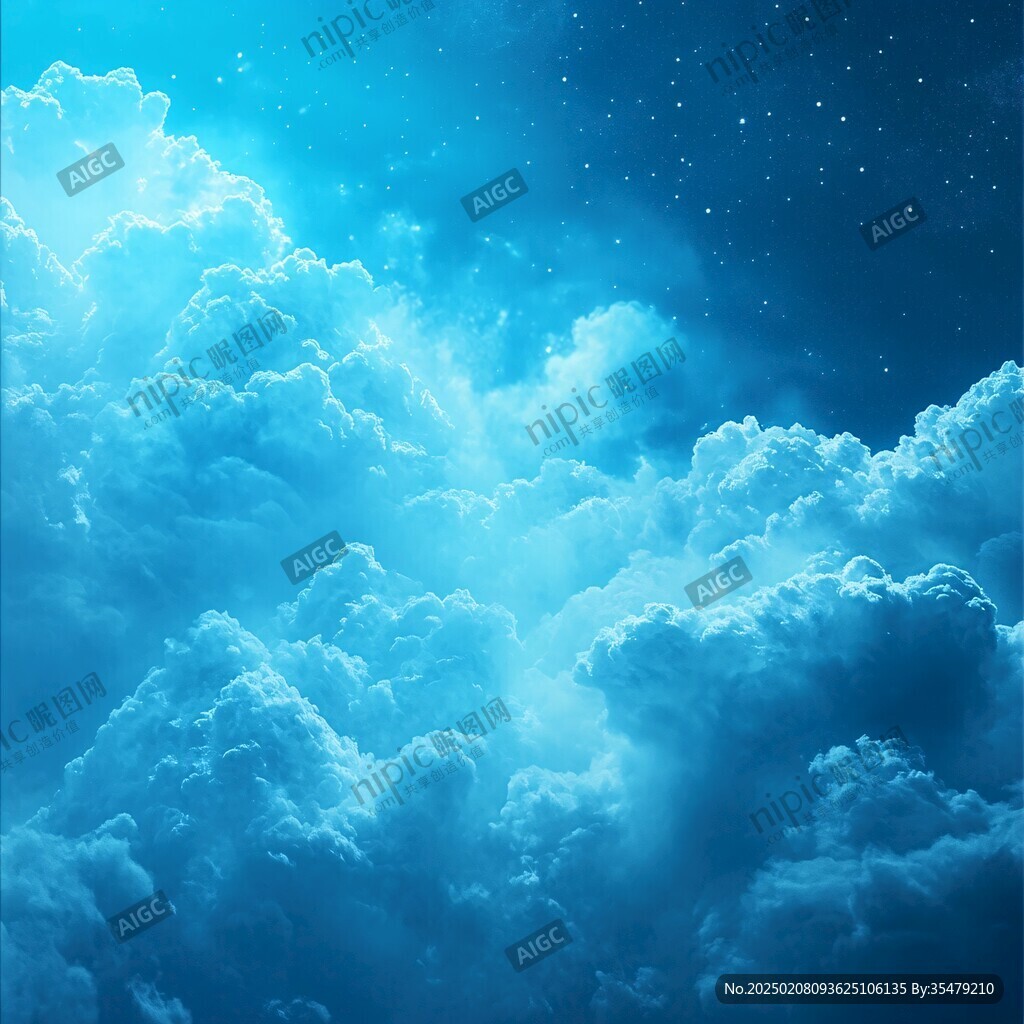 景夢幻天藍色立體背景