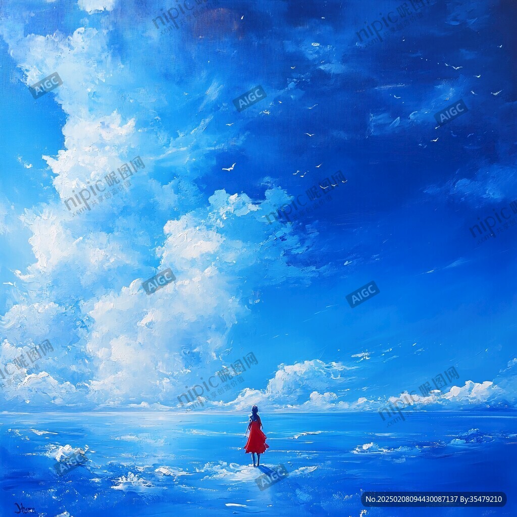插畫海洋遼闊