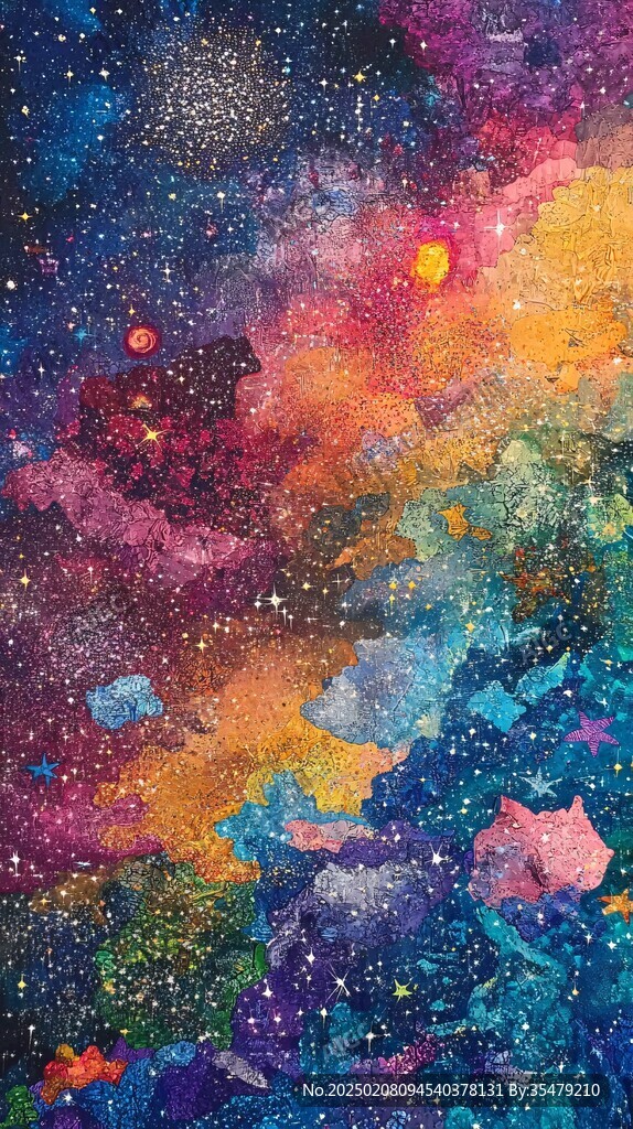創(chuàng)意彩色繽紛宇宙插畫