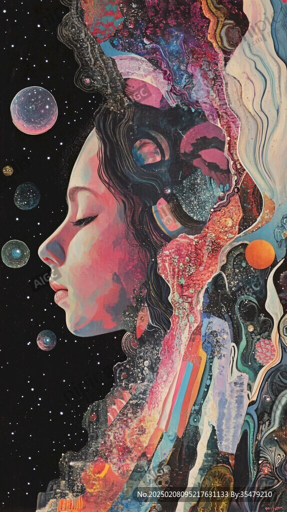 宇宙女孩插畫