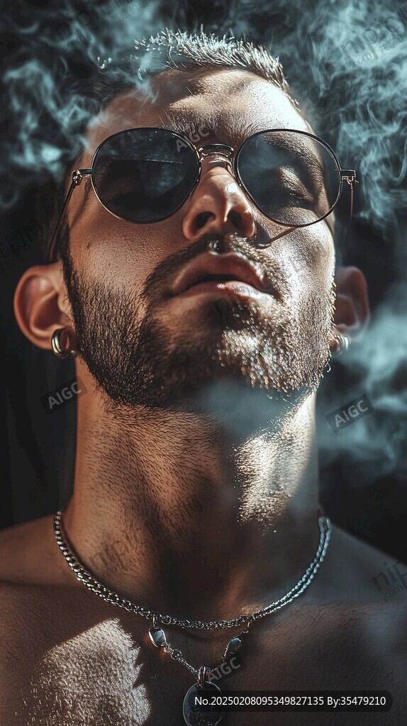 戴墨鏡抽煙的人