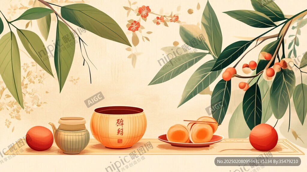桂圓包裝插畫