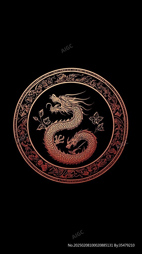 圓形經典龍紋