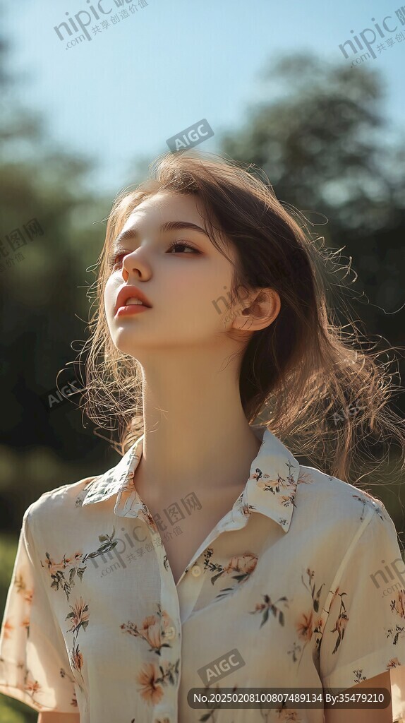 田園風美女