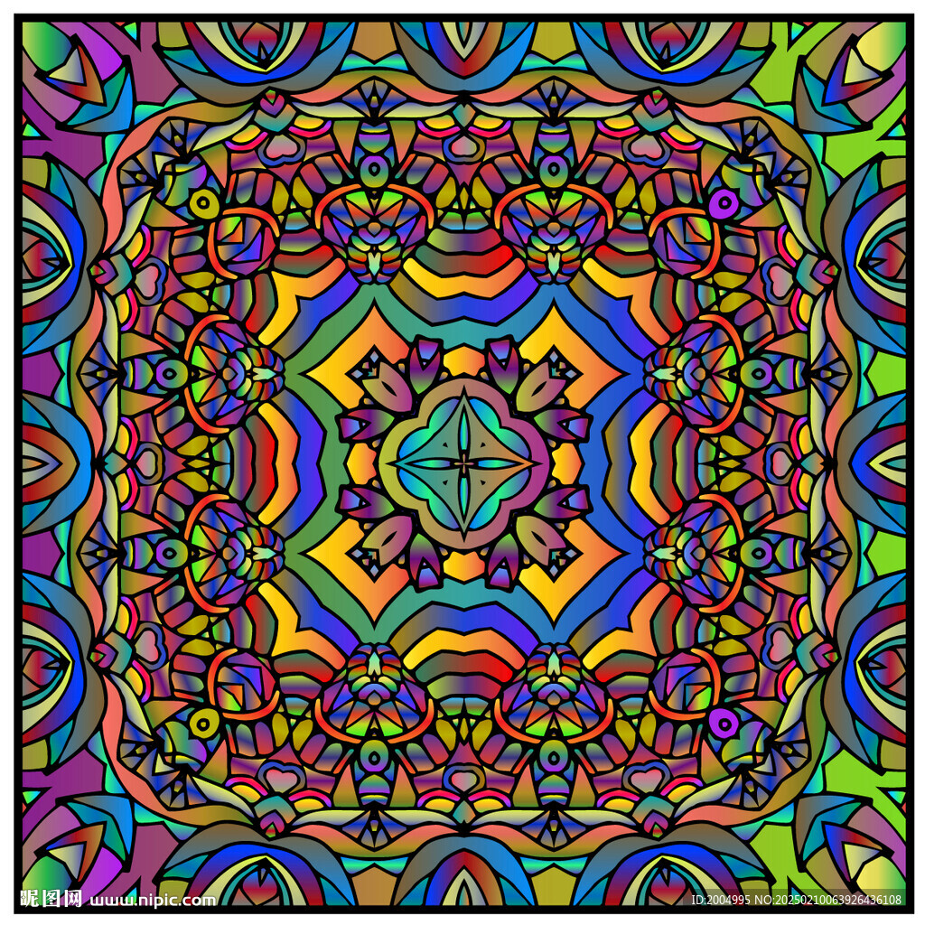 彩色玻璃花紋