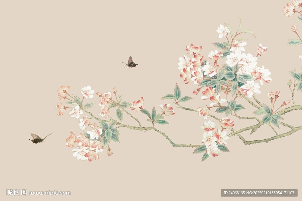 新中式花鳥背景墻