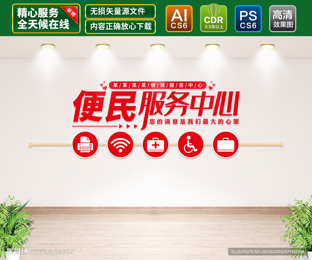 便民服務(wù)中心文化墻