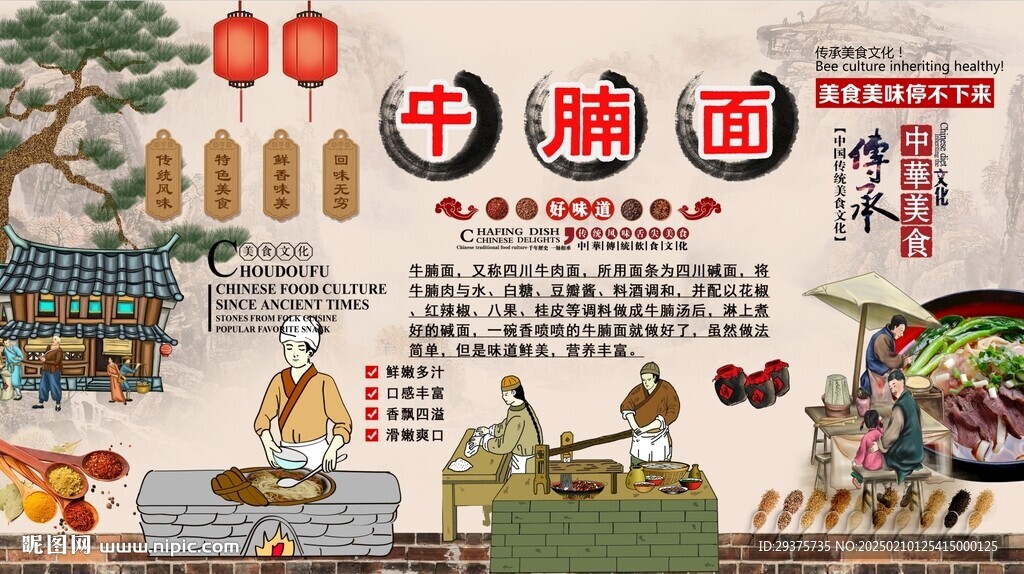牛腩面背景墻