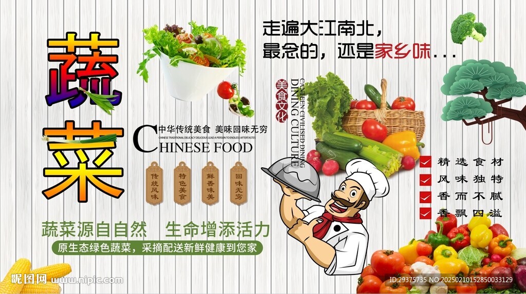 新鮮蔬菜背景墻