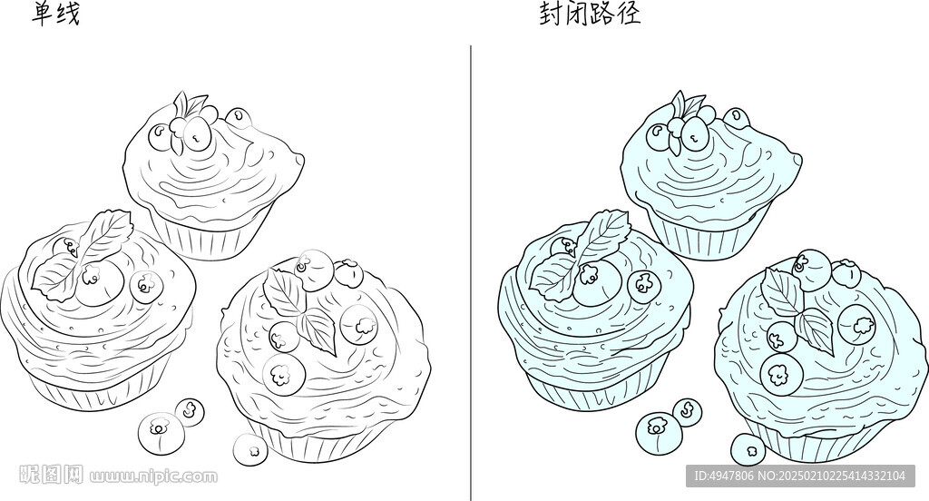 甜品 矢量圖