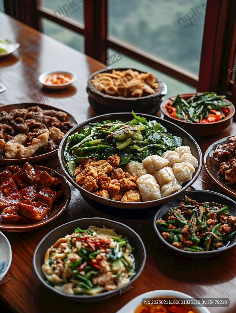 一桌客家美食
