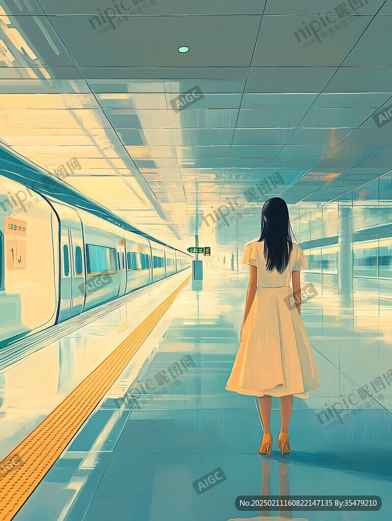等地鐵的女孩