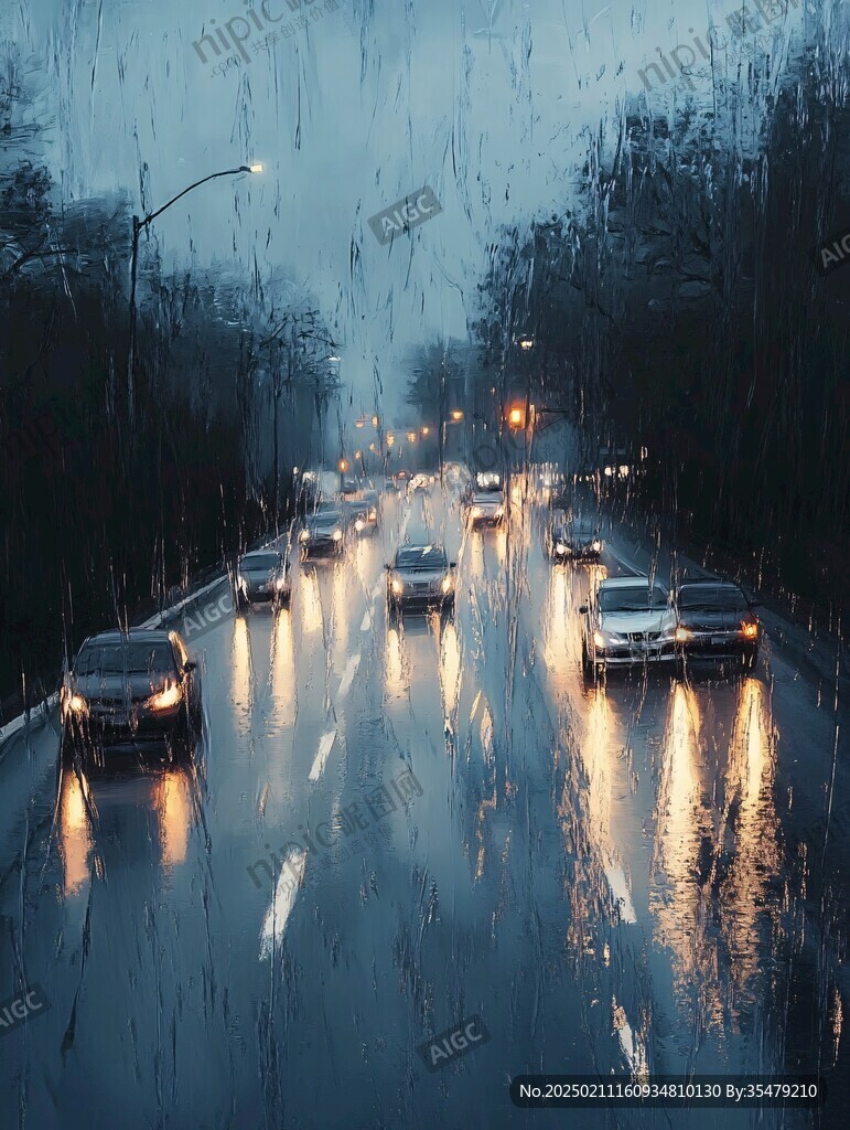 雨天道路行車