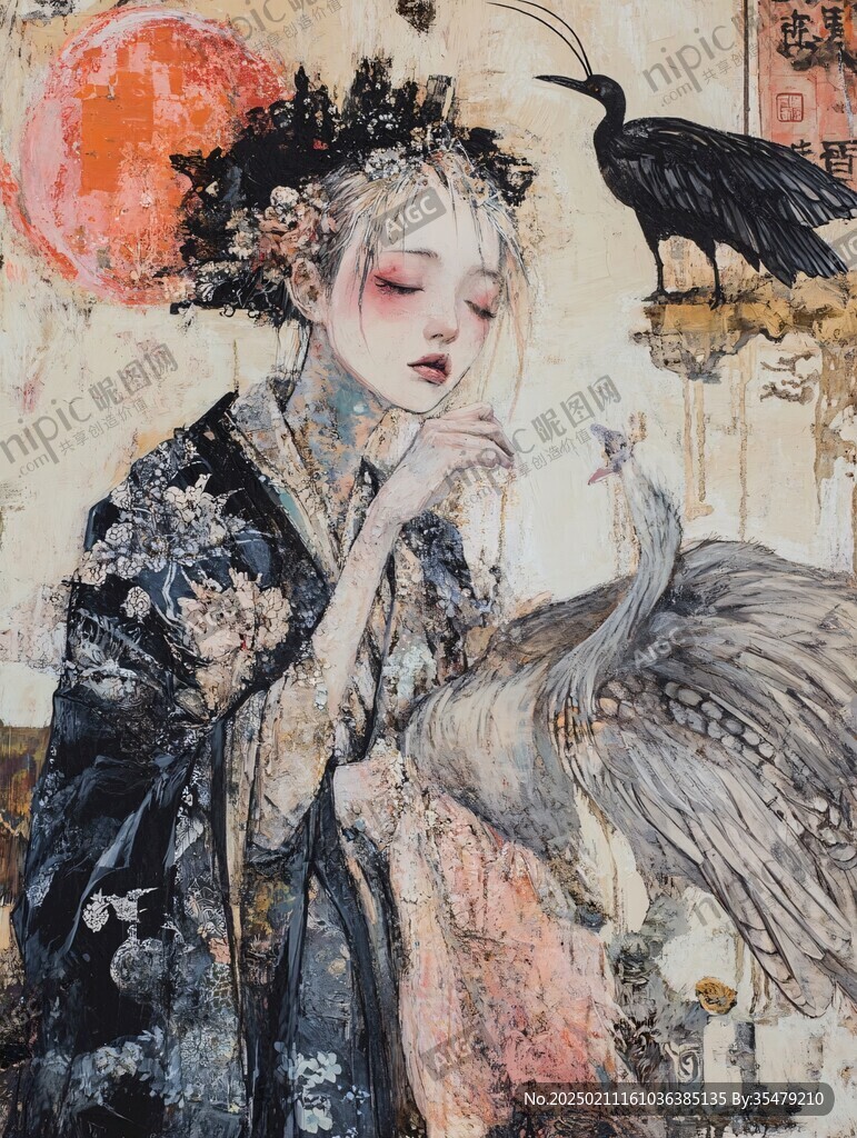 菊花飛鳥美人