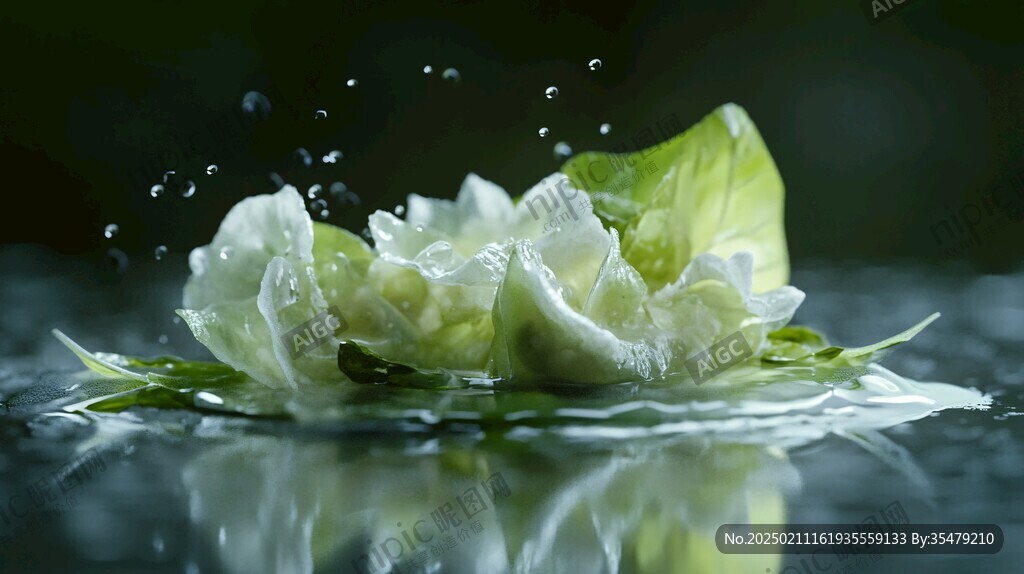 水中落花