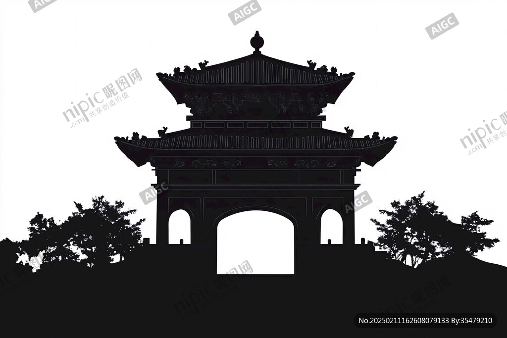 毫州建筑插畫(huà)剪影