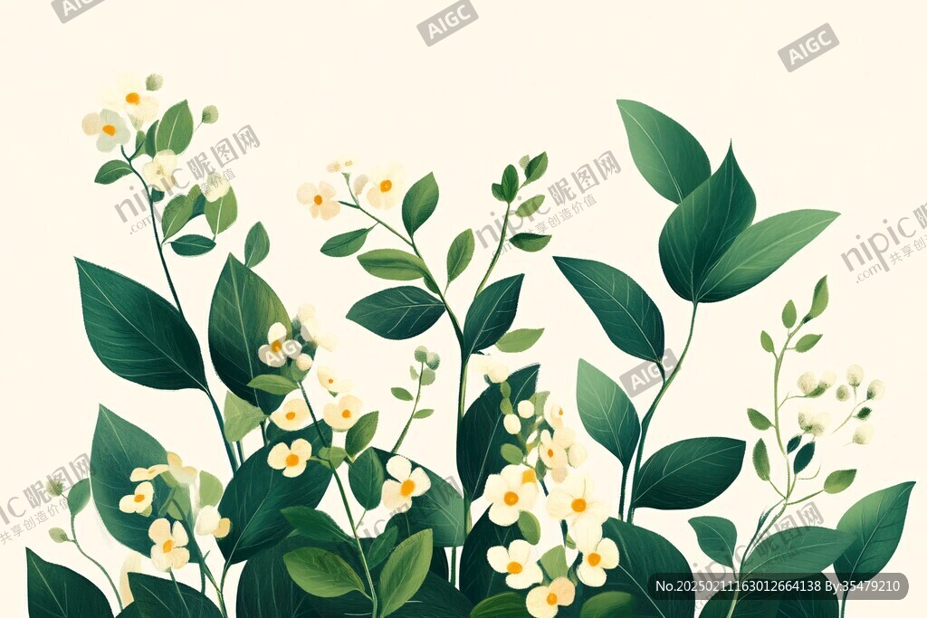 植物扁平插畫