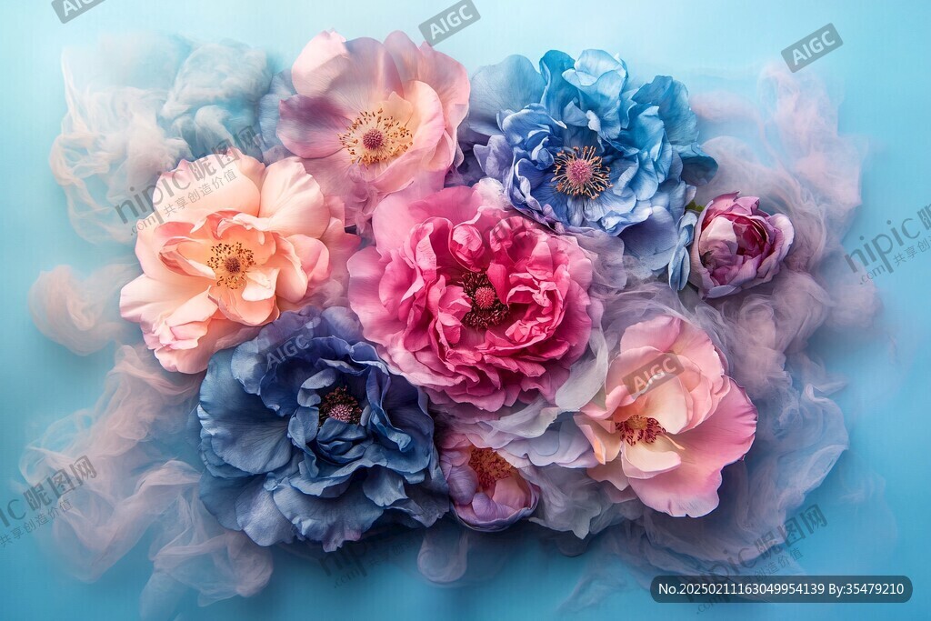 3d立體花卉牡丹