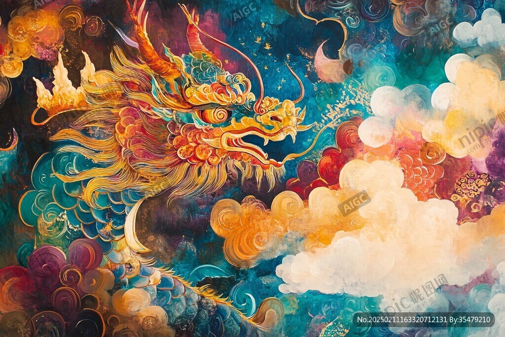 龍年橫版插畫