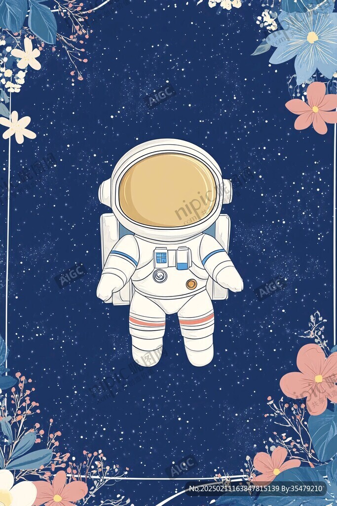 卡通宇航員插畫