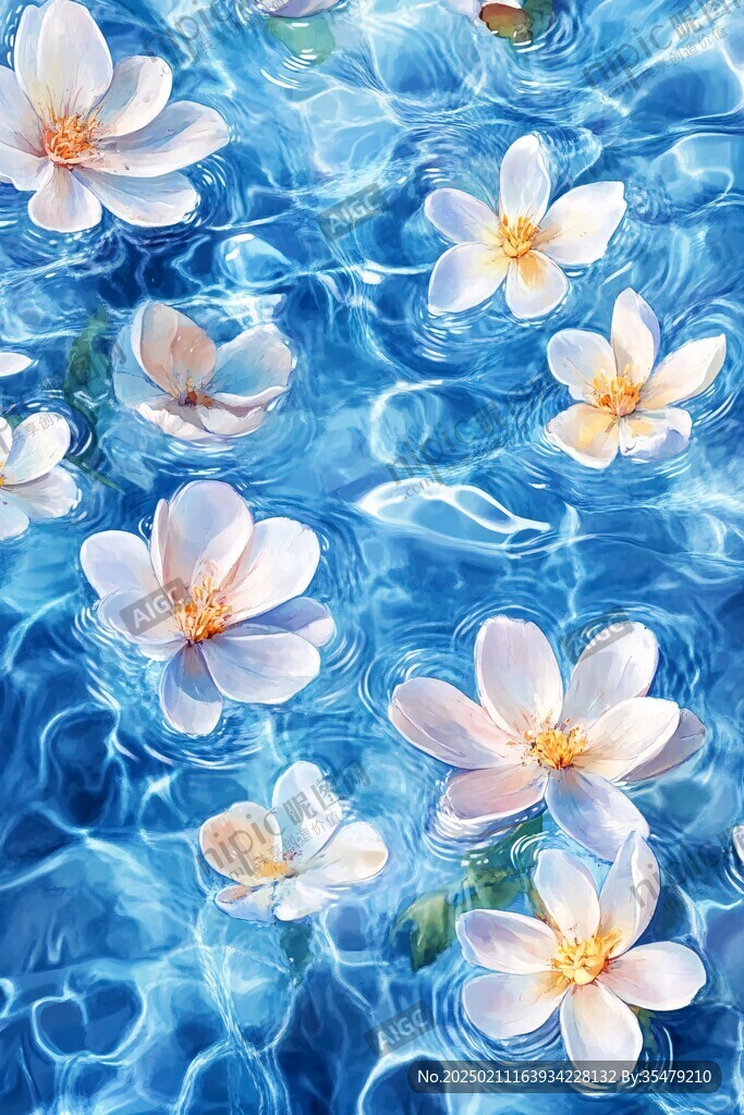 水面漂浮的花兒
