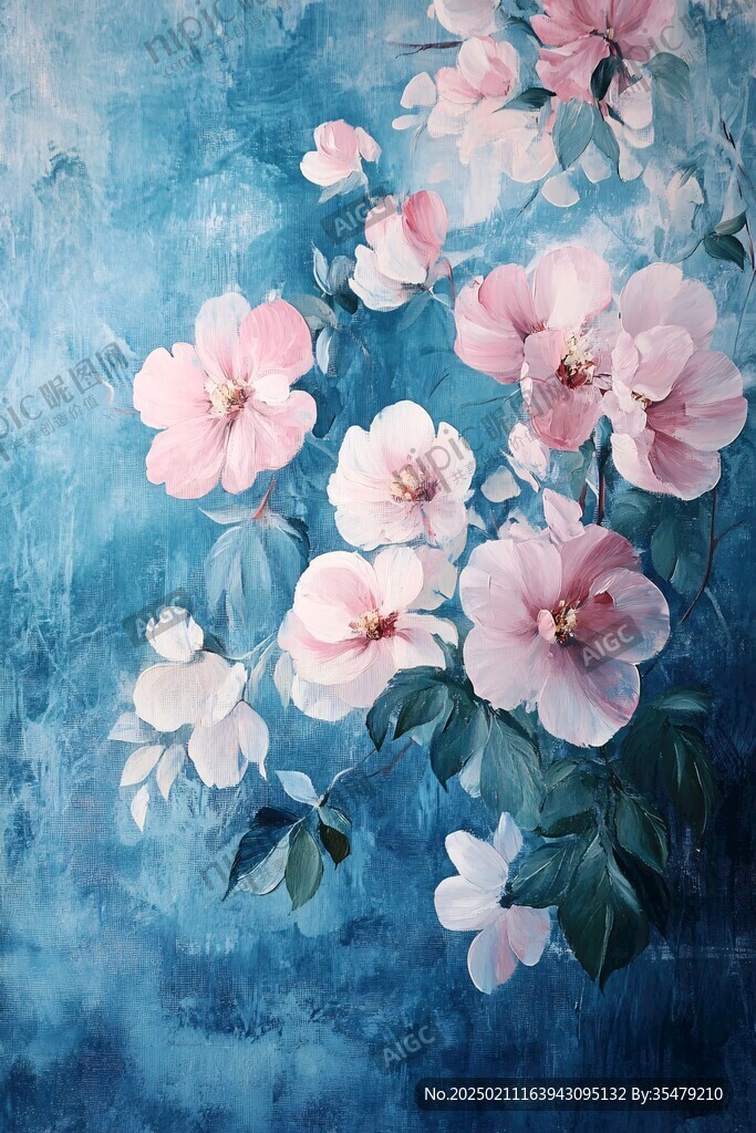 古風(fēng)油畫質(zhì)感花卉