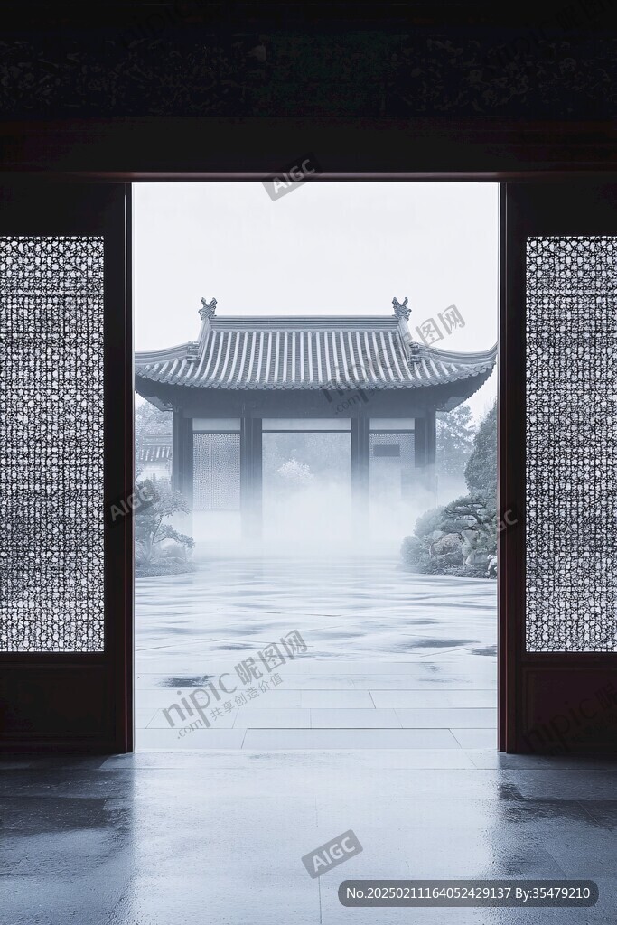 中式門場景