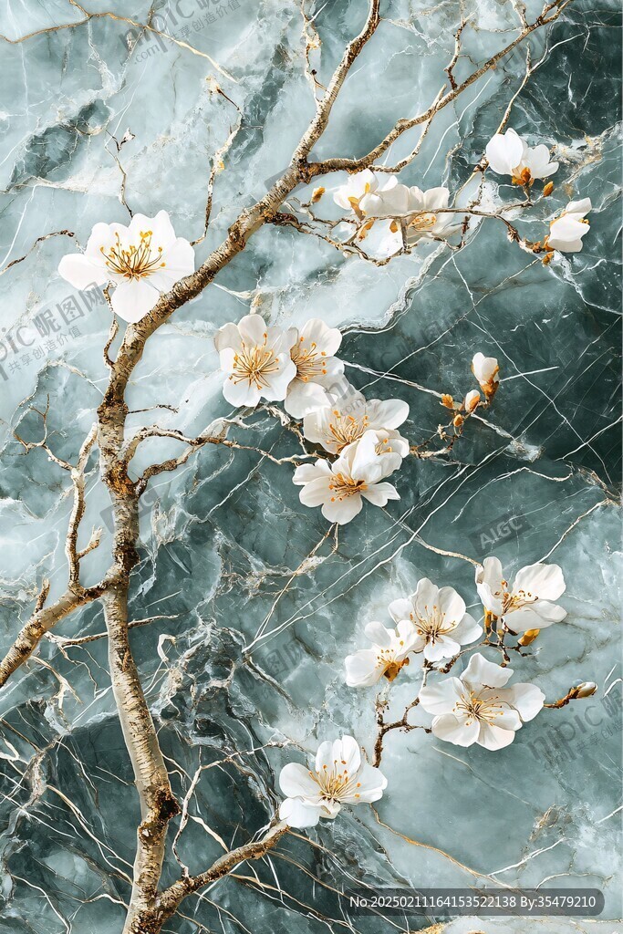 杏花藍底圖