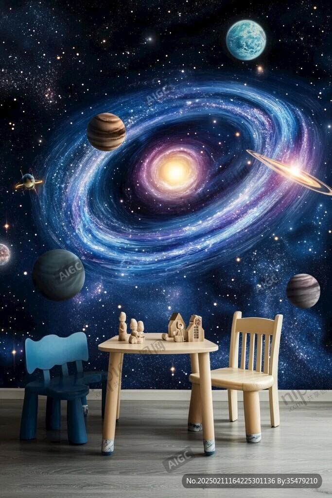 3d宇宙壁畫