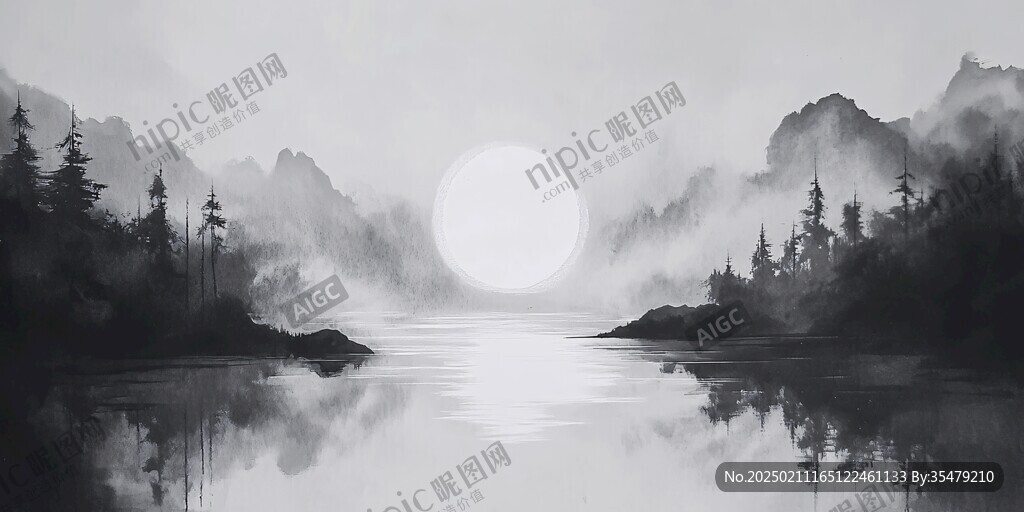 低調復古水墨山水