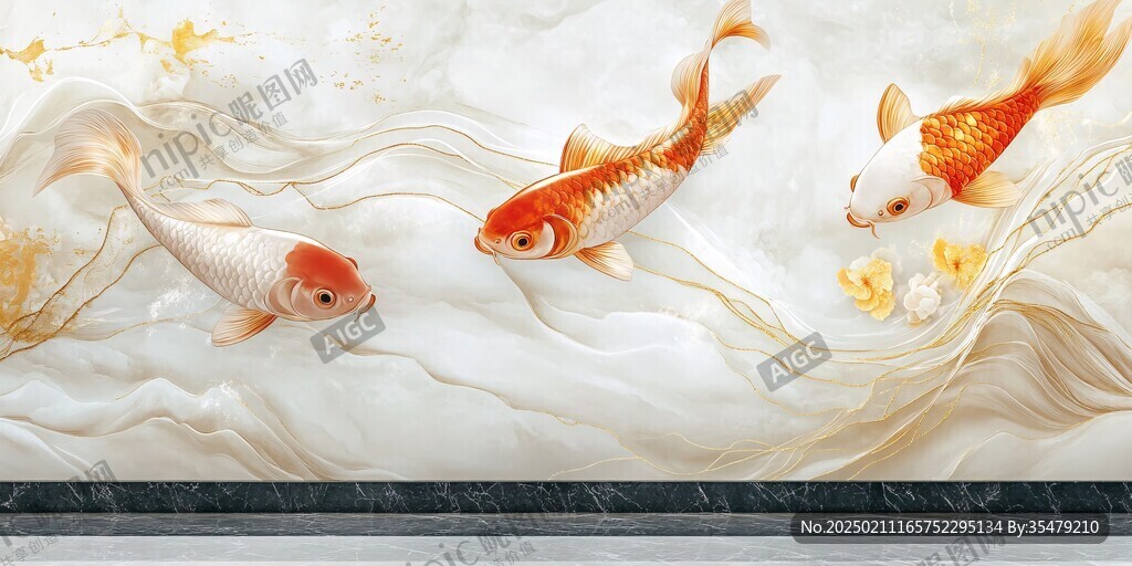 金魚背景墻
