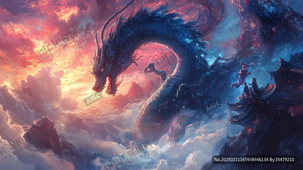 龍年橫版插畫