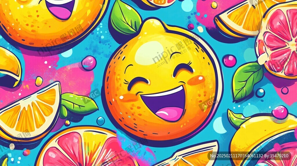 果凍橙包裝插畫