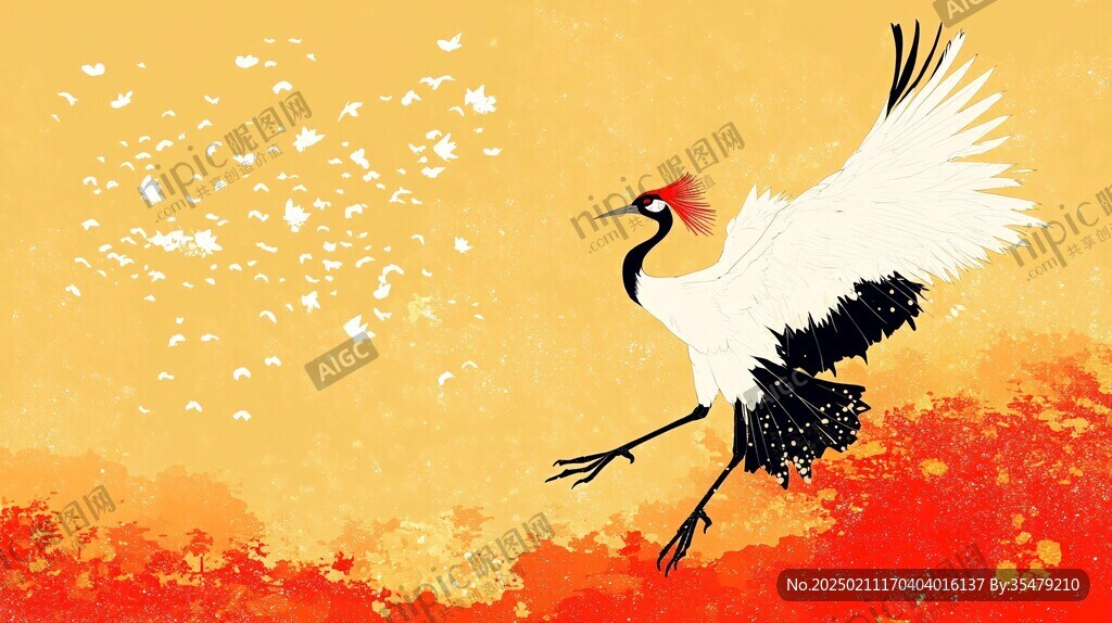 仙鶴插圖