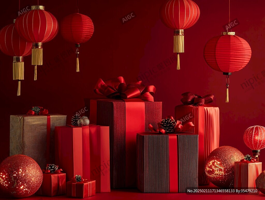 喜慶場(chǎng)景燈籠密布