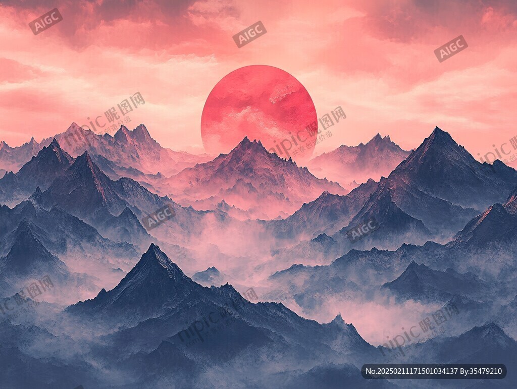 紅色的云山
