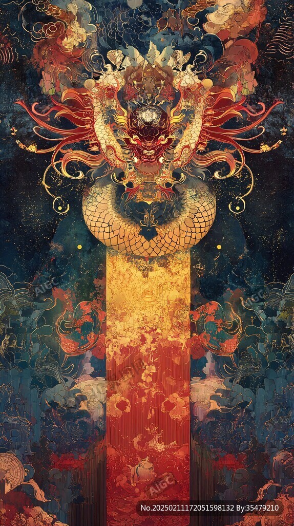 經典古風龍鳳圖