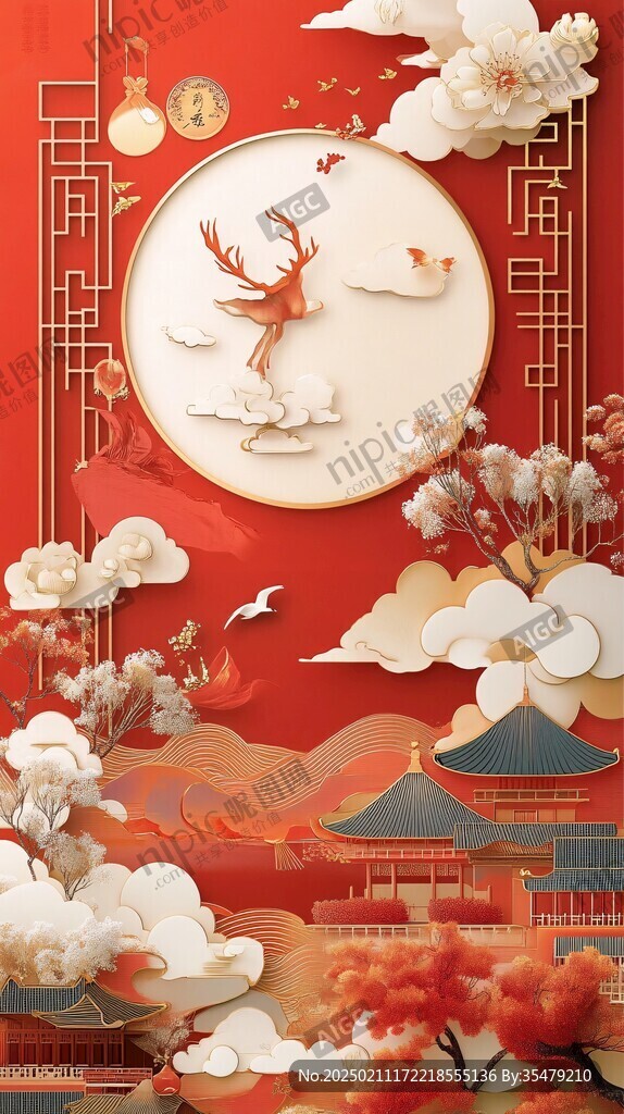 紅金風(fēng)插畫