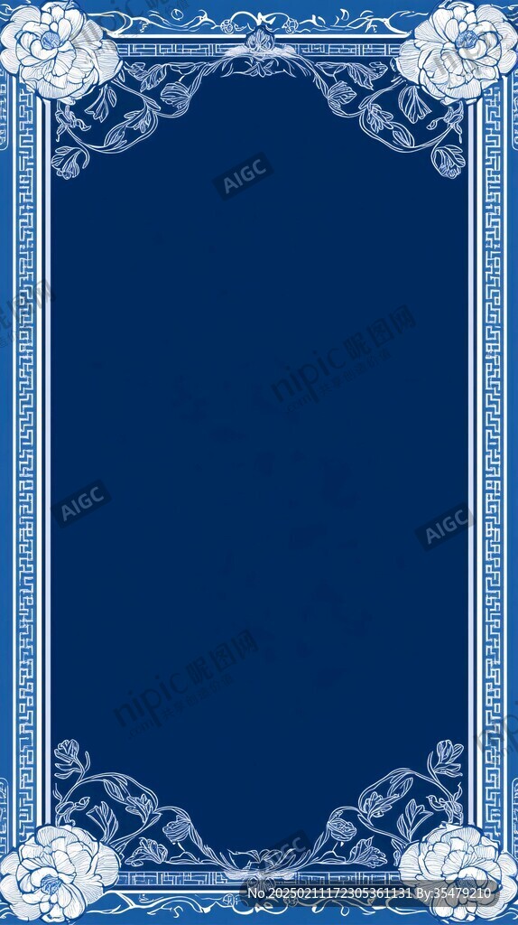 歐式花紋藍(lán)色背板