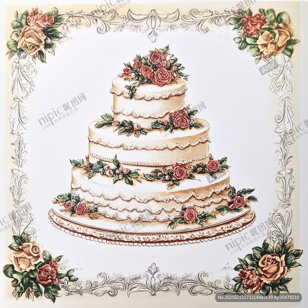 婚禮手繪蛋糕