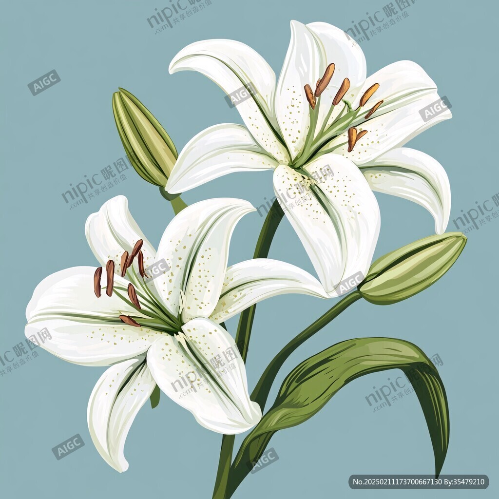 百合花插畫