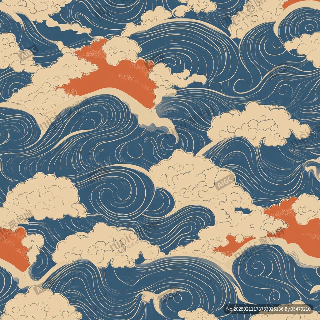 彩云海水紋