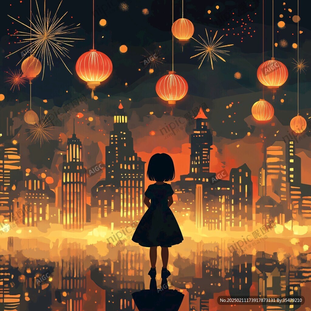 許愿女孩插畫