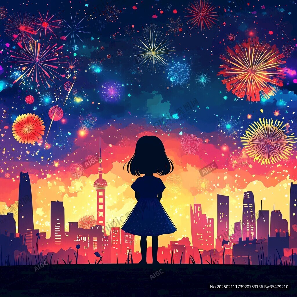 放煙花的少女