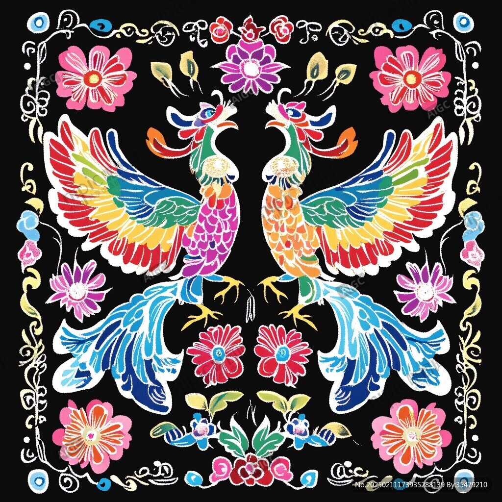 民族風(fēng)花鳥圖騰