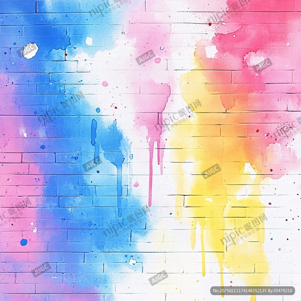 水彩墨韻暈染留言墻
