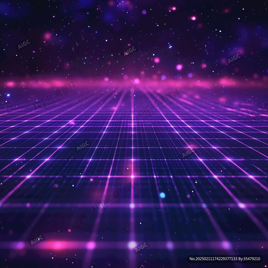 熒光色夢幻科技感